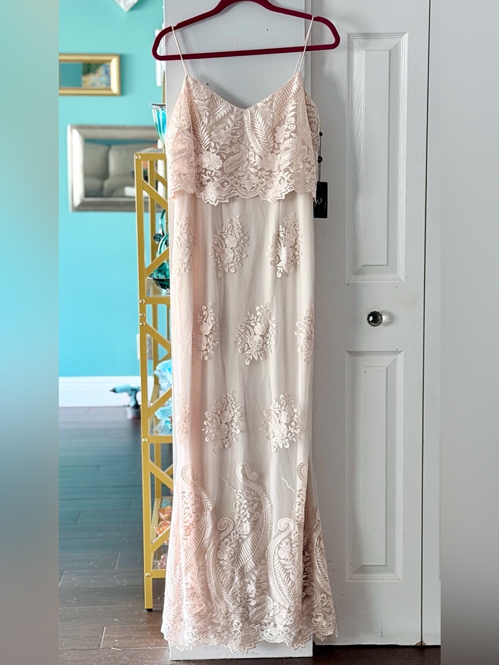 Adrianna Papell Lace Long Dress Formal Evening Dress